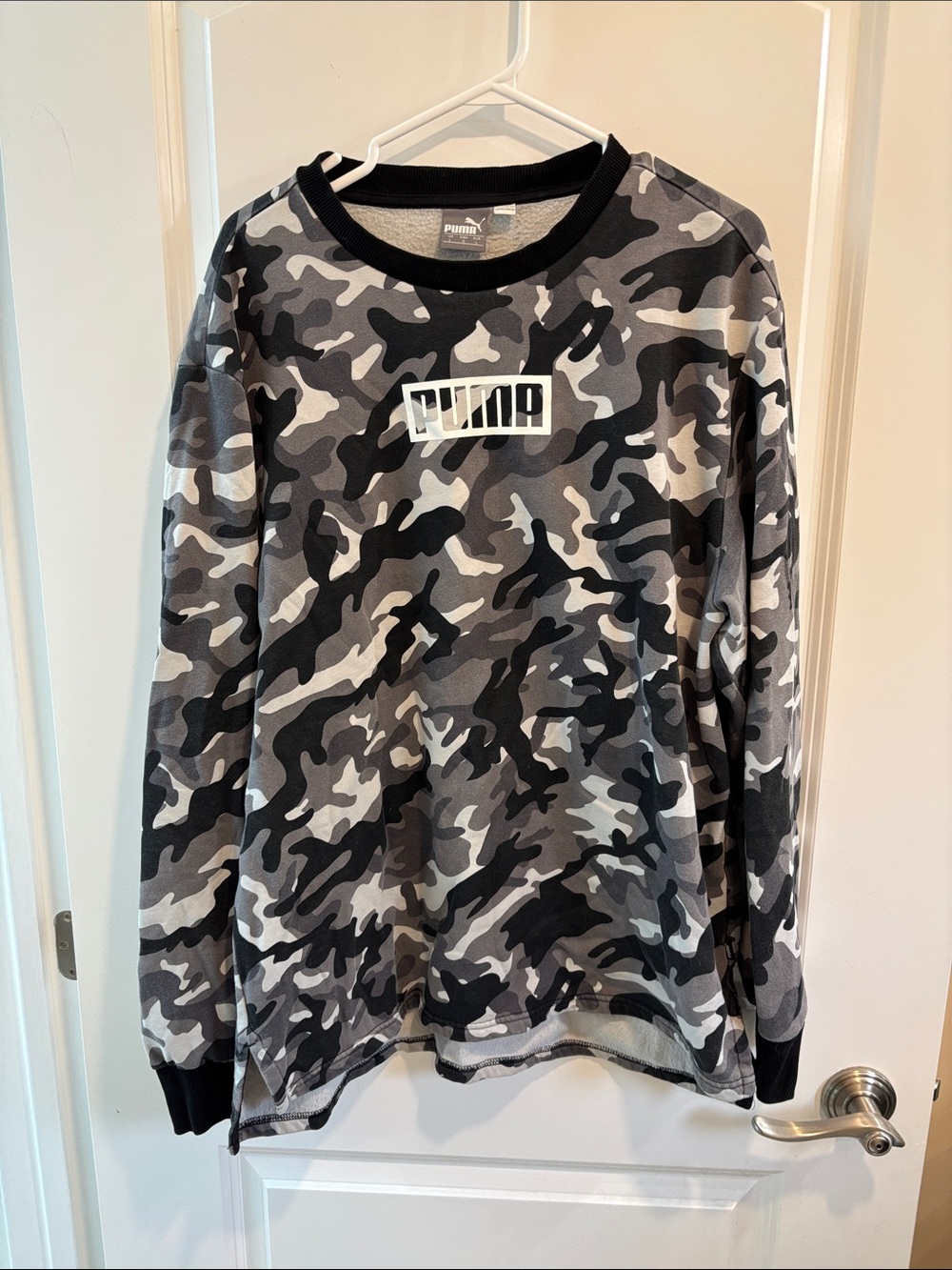Puma Black & Gray Camo Crewneck Sweatshirt
